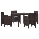vidaXL Tuin Eettafel Set 5 pcs Antraciet Polypropyleen