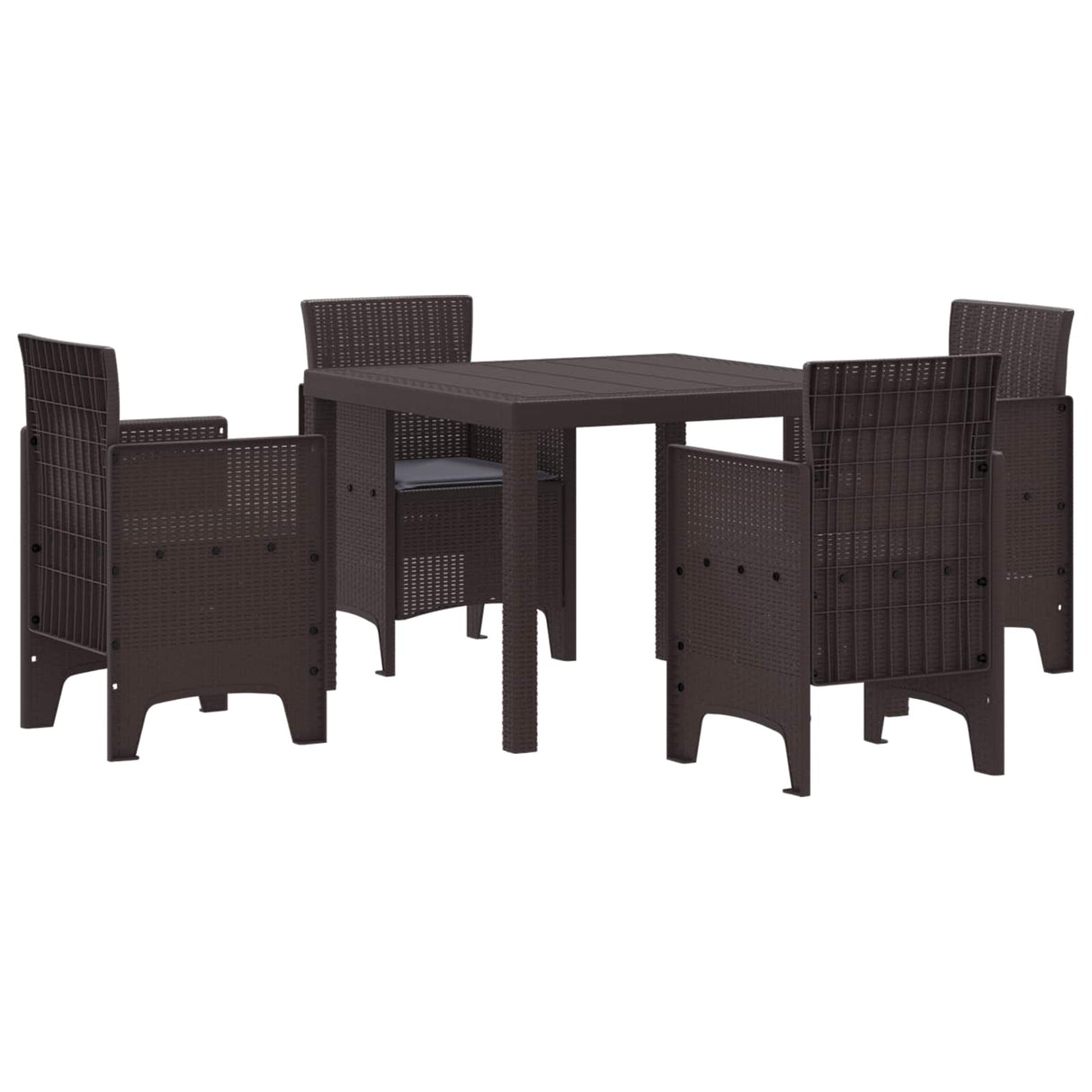 vidaXL Tuin Eettafel Set 5 pcs Antraciet Polypropyleen
