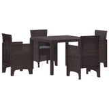 vidaXL Tuin Eettafel Set 5 pcs Antraciet Polypropyleen