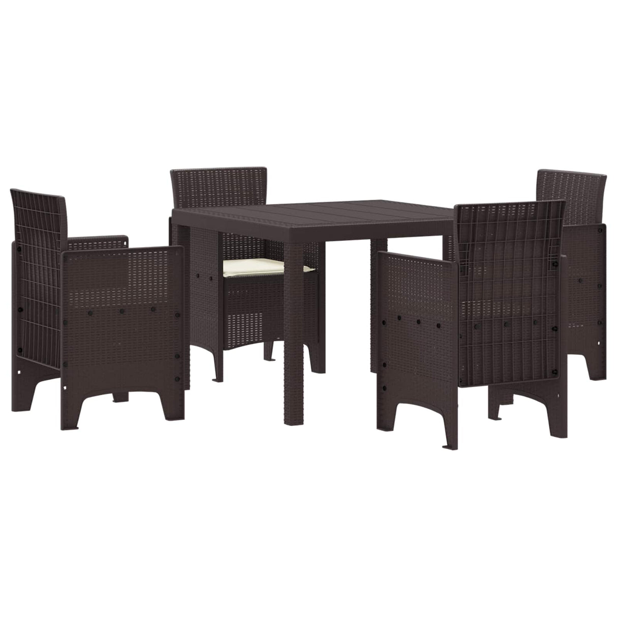vidaXL Tuin Eettafel Set 5 pcs Antraciet Polypropyleen