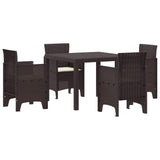 vidaXL Tuin Eettafel Set 5 pcs Antraciet Polypropyleen