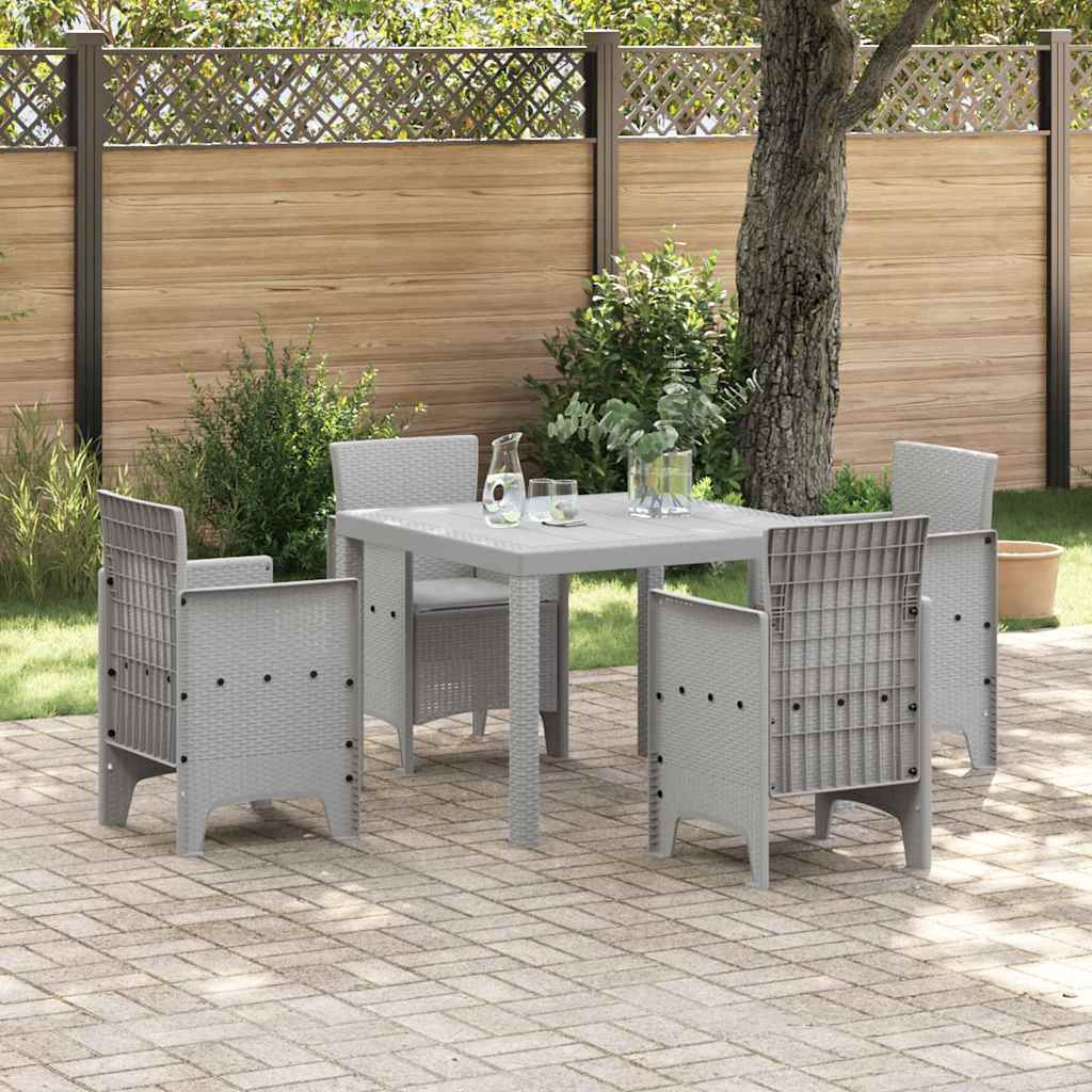 vidaXL Tuin Eettafel Set 5 pcs Antraciet Polypropyleen
