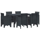 vidaXL Tuin Eettafel Set 7 pcs Antraciet Polt riet