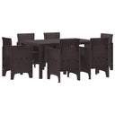 vidaXL Tuin Eettafel Set 7 pcs Antraciet Polt riet
