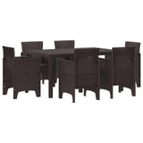 vidaXL Tuin Eettafel Set 7 pcs Antraciet Polt riet