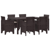 vidaXL Tuin Eettafel Set 7 pcs Antraciet Polt riet