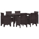 vidaXL Tuin Eettafel Set 7 pcs Antraciet Polt riet
