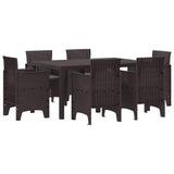 vidaXL Tuin Eettafel Set 7 pcs Antraciet Polt riet