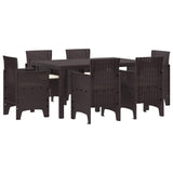 vidaXL Tuin Eettafel Set 7 pcs Antraciet Polt riet