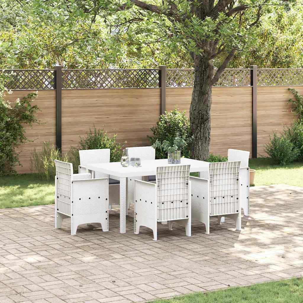 vidaXL Tuin Eettafel Set 7 pcs Antraciet Polt riet