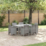 vidaXL Tuin Eettafel Set 7 pcs Antraciet Polt riet
