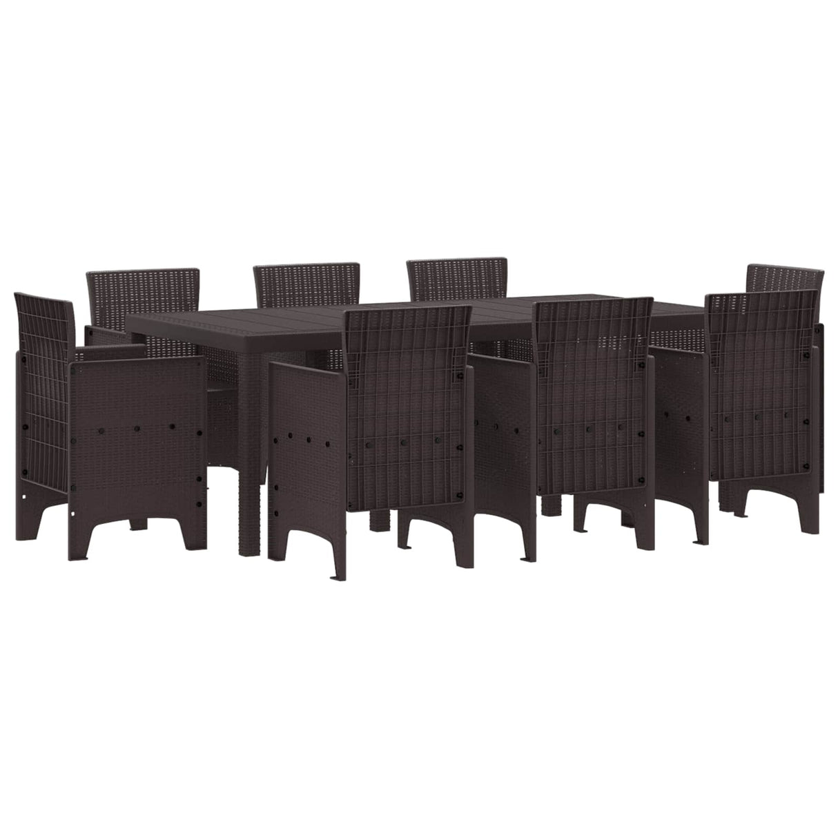 vidaXL Tuin Eettafel Set 9 pcs Antraciet Polypropyleen