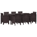 vidaXL Tuin Eettafel Set 9 pcs Antraciet Polypropyleen