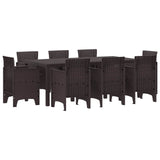 vidaXL Tuin Eettafel Set 9 pcs Antraciet Polypropyleen