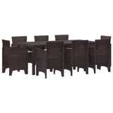 vidaXL Tuin Eettafel Set 9 pcs Antraciet Polypropyleen