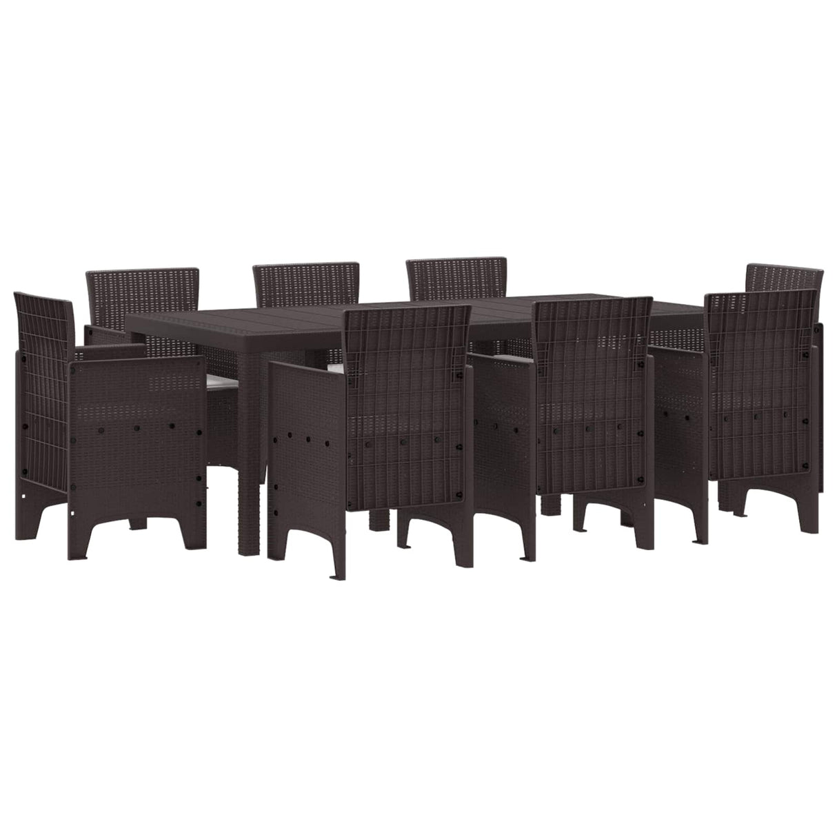 vidaXL Tuin Eettafel Set 9 pcs Antraciet Polypropyleen