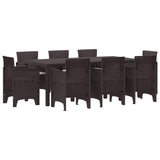 vidaXL Tuin Eettafel Set 9 pcs Antraciet Polypropyleen
