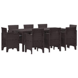 vidaXL Tuin Eettafel Set 9 pcs Antraciet Polypropyleen