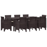 vidaXL Tuin Eettafel Set 9 pcs Antraciet Polypropyleen