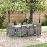 vidaXL Tuin Eettafel Set 9 pcs Antraciet Polypropyleen