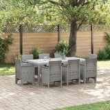 vidaXL Tuin Eettafel Set 9 pcs Antraciet Polypropyleen