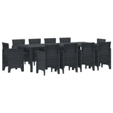 vidaXL Tuin Eettafel Set 11 pcs Antraciet Polypropyleen