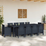 vidaXL Tuin Eettafel Set 11 pcs Antraciet Polypropyleen