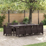 vidaXL Tuin Eettafel Set 11 pcs Antraciet Polypropyleen