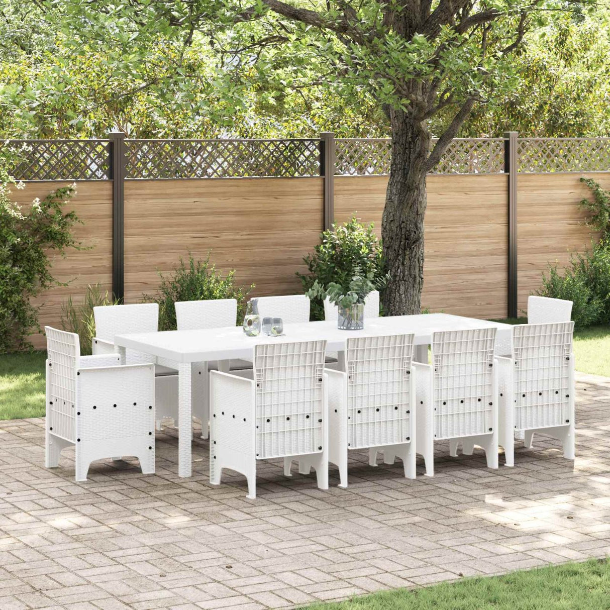 vidaXL Tuin Eettafel Set 11 pcs Antraciet Polypropyleen