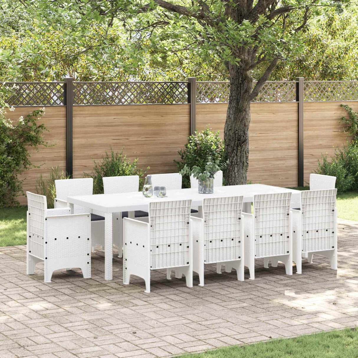 vidaXL Tuin Eettafel Set 11 pcs Antraciet Polypropyleen