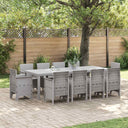 vidaXL Tuin Eettafel Set 11 pcs Antraciet Polypropyleen
