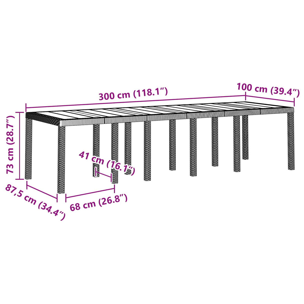 vidaXL Tuin Eettafel Set 13 pcs Antraciet Kunststof
