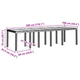vidaXL Tuin Eettafel Set 13 pcs Antraciet Kunststof