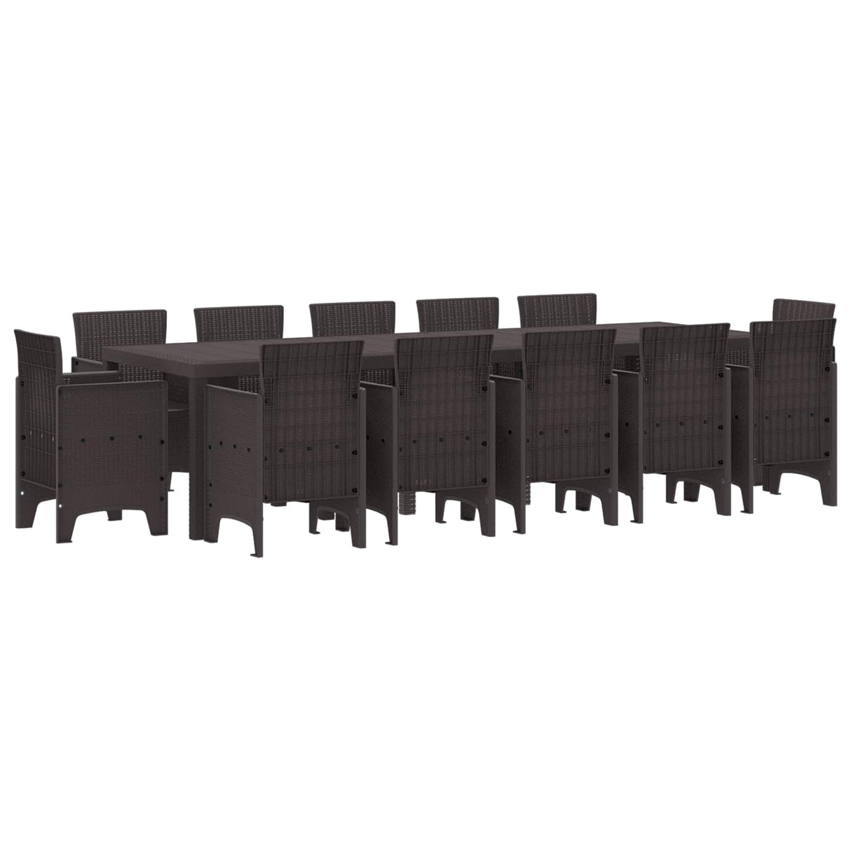 vidaXL Tuin Eettafel Set 13 pcs Antraciet Kunststof