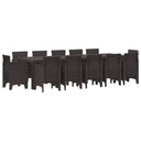 vidaXL Tuin Eettafel Set 13 pcs Antraciet Kunststof