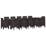 vidaXL Tuin Eettafel Set 13 pcs Antraciet Kunststof