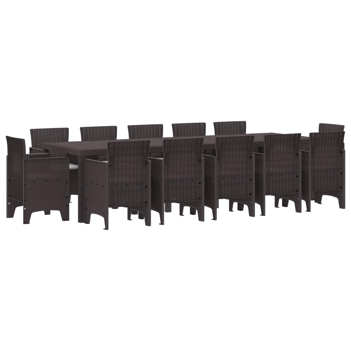 vidaXL Tuin Eettafel Set 13 pcs Antraciet Kunststof