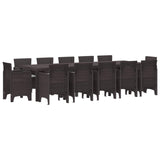 vidaXL Tuin Eettafel Set 13 pcs Antraciet Kunststof