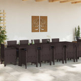 vidaXL Tuin Eettafel Set 13 pcs Antraciet Kunststof