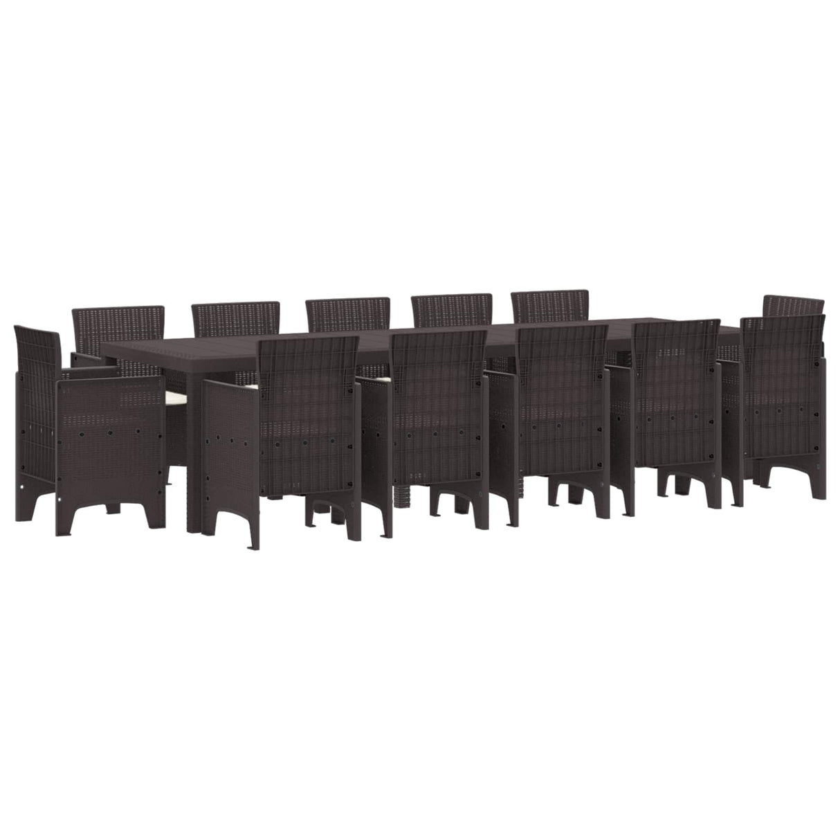 vidaXL Tuin Eettafel Set 13 pcs Antraciet Kunststof