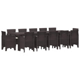 vidaXL Tuin Eettafel Set 13 pcs Antraciet Kunststof