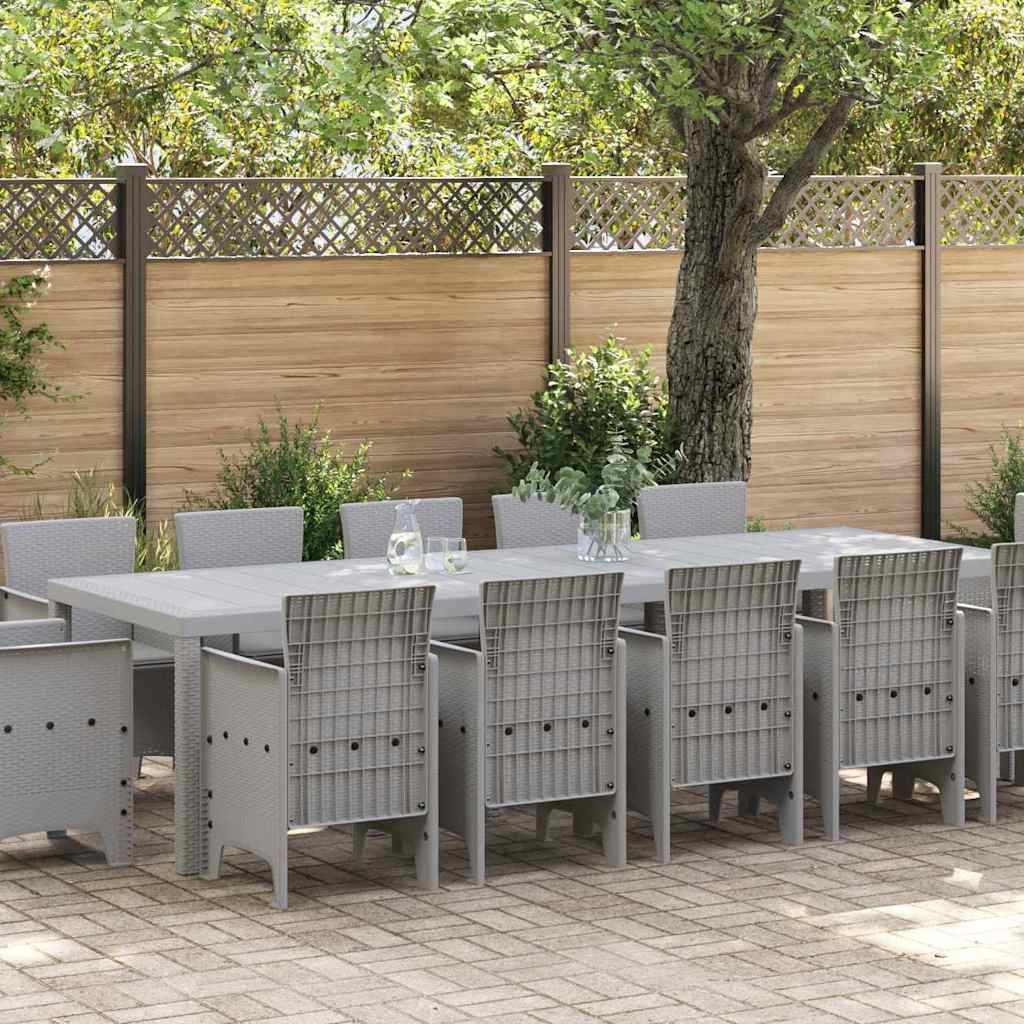 vidaXL Tuin Eettafel Set 13 pcs Antraciet Kunststof