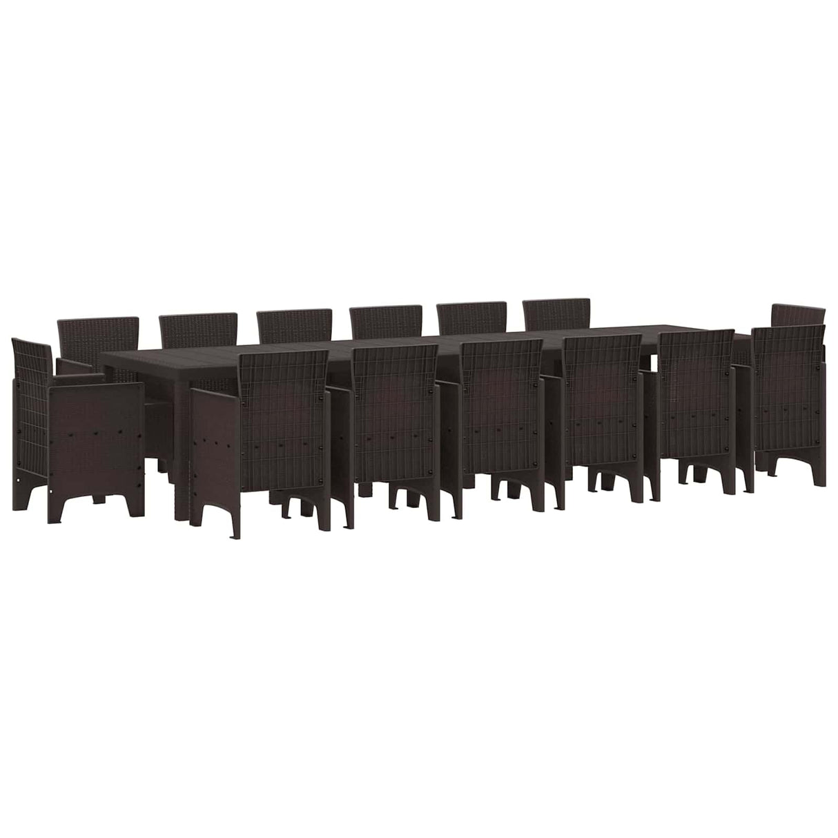 vidaXL Garden Dining Set 15 pcs Anthracite Polyrattan