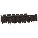 vidaXL Garden Dining Set 15 pcs Anthracite Polyrattan