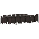 vidaXL Garden Dining Set 15 pcs Anthracite Polyrattan
