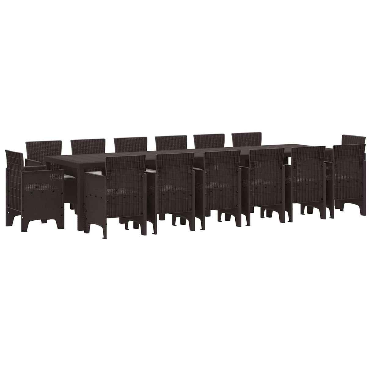 vidaXL Garden Dining Set 15 pcs Anthracite Polyrattan