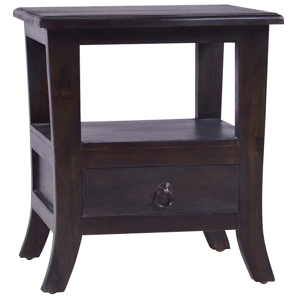 vidaXL Bedside Cabinet 40x40x45 cm Solid Mahogany Wood Light Black