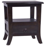 vidaXL Bedside Cabinet 40x40x45 cm Solid Mahogany Wood Light Black