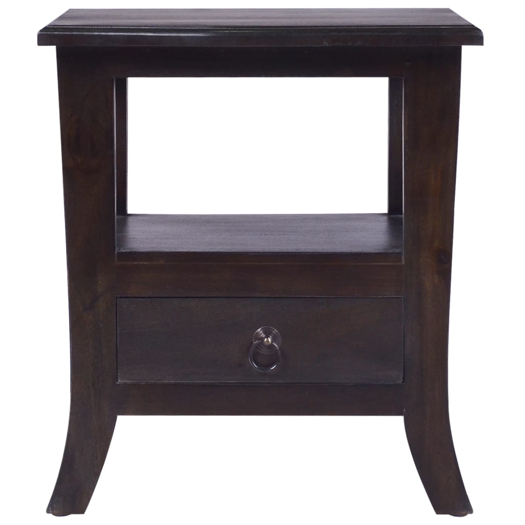 vidaXL Bedside Cabinet 40x40x45 cm Solid Mahogany Wood Light Black