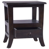 vidaXL Bedside Cabinet 40x40x45 cm Solid Mahogany Wood Light Black